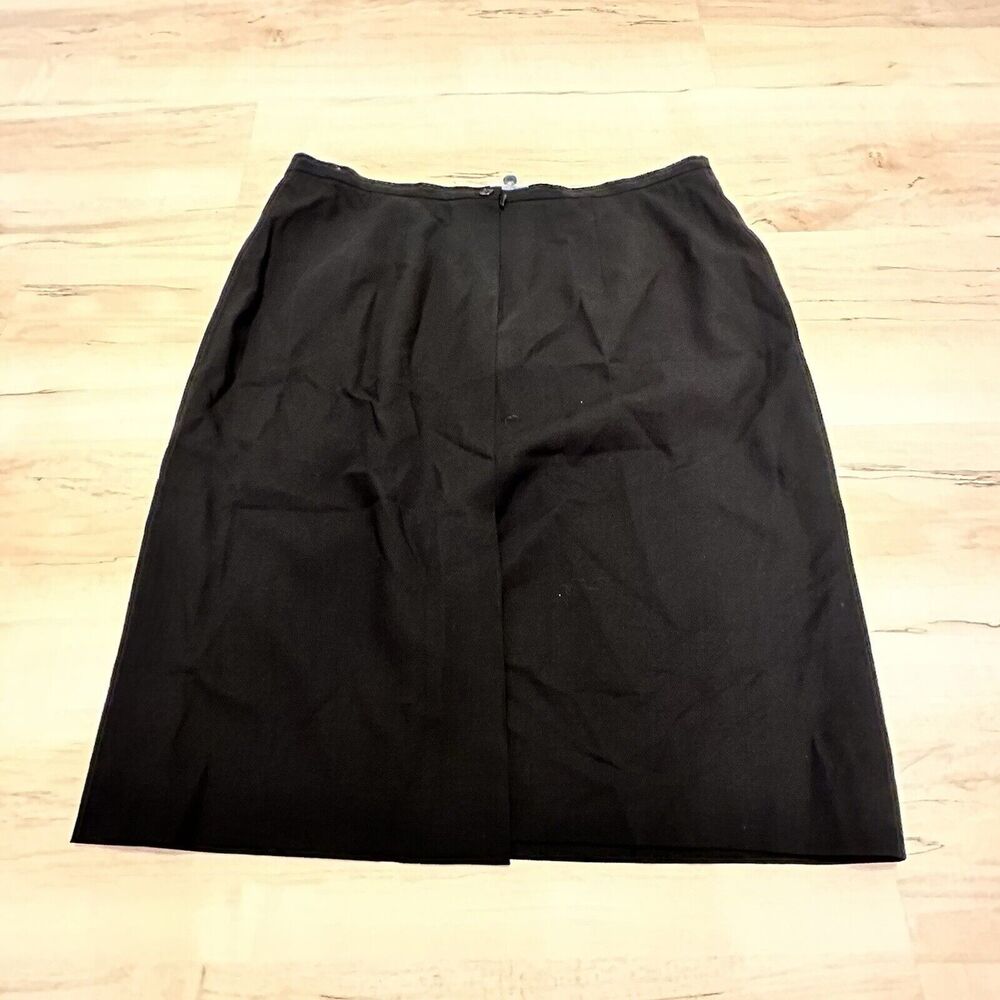 Bill Burns Signature Women 16 Wool‎ Skirt A-line Black New